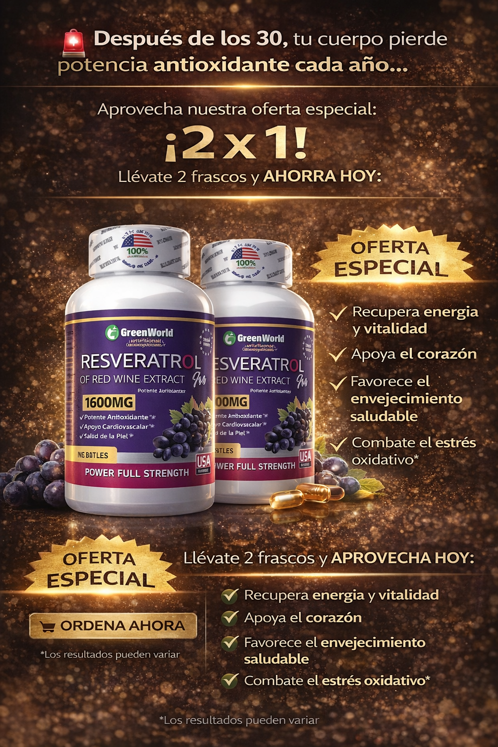 Resveratrol  X100 Sofgels X 2 UNIDADES